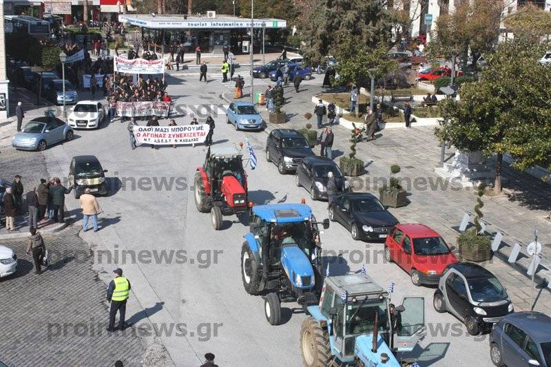  Αυτοκινητοπομπή αγροτών του Παγγαίου αύριο στο κέντρο της πόλης