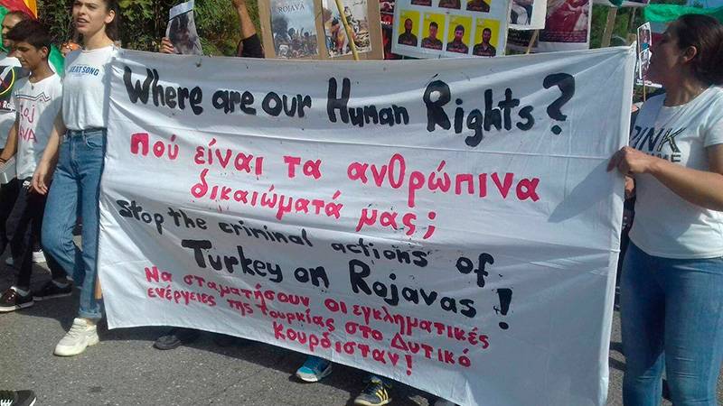  Διαμαρτυρία Κούρδων για τον πόλεμο στη Συρία