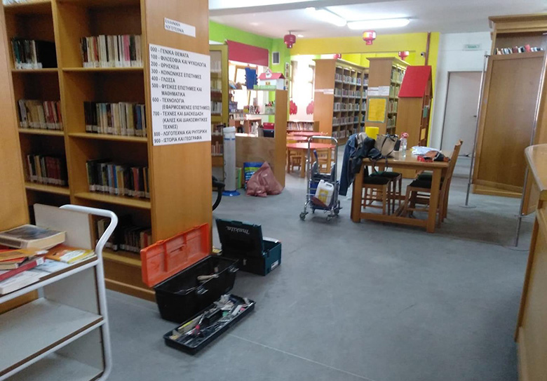  Εργασίες καθαρισμού & απολύμανσης στη Δημοτική Βιβλιοθήκη (φωτογραφίες)