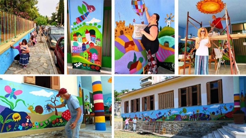  Καβάλα: Ένας τοίχος παιδικού σταθμού διηγείται το δικό του παραμύθι μέσα από εικόνες