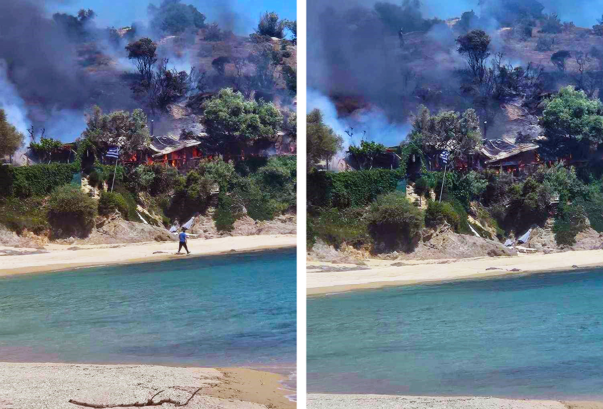  Πυρκαγιά έκαψε χόρτα και παράγκες στην παραλία Ελαιοχωρίου (φωτογραφίες)