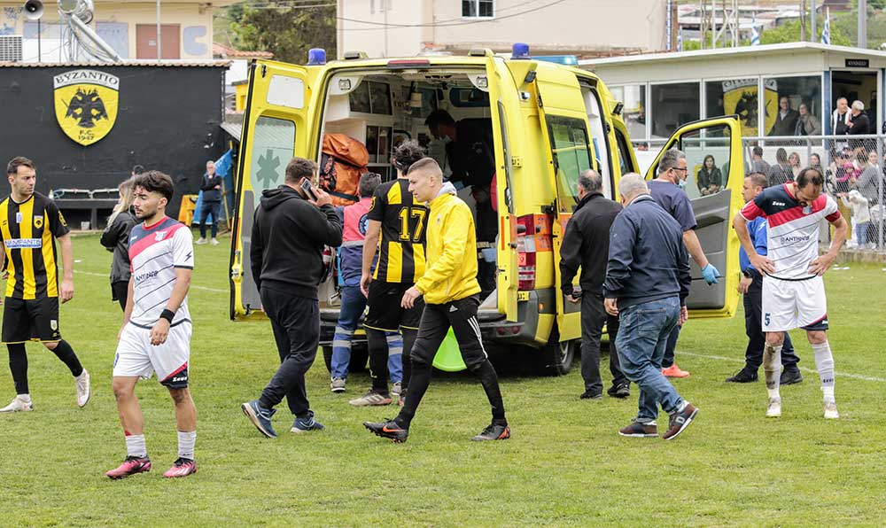  Σοβαρός τραυματισμός ποδοσφαιριστή στο παιχνίδι του Βυζαντίου – Στο μπαράζ ανόδου το Παγγαίο (φωτογραφίες)