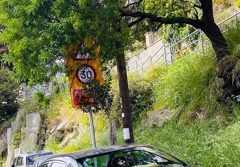  Εύλογη απορία για το σημείο που τοποθετήθηκε οδική πινακίδα στην οδό Θεσσαλονίκης